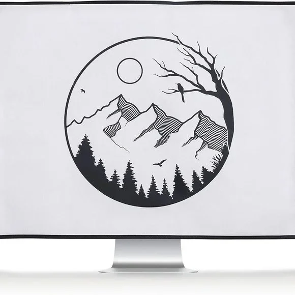 Computer Monitor Cover Compatible with 27-28" Monitor - Relax in Mountains